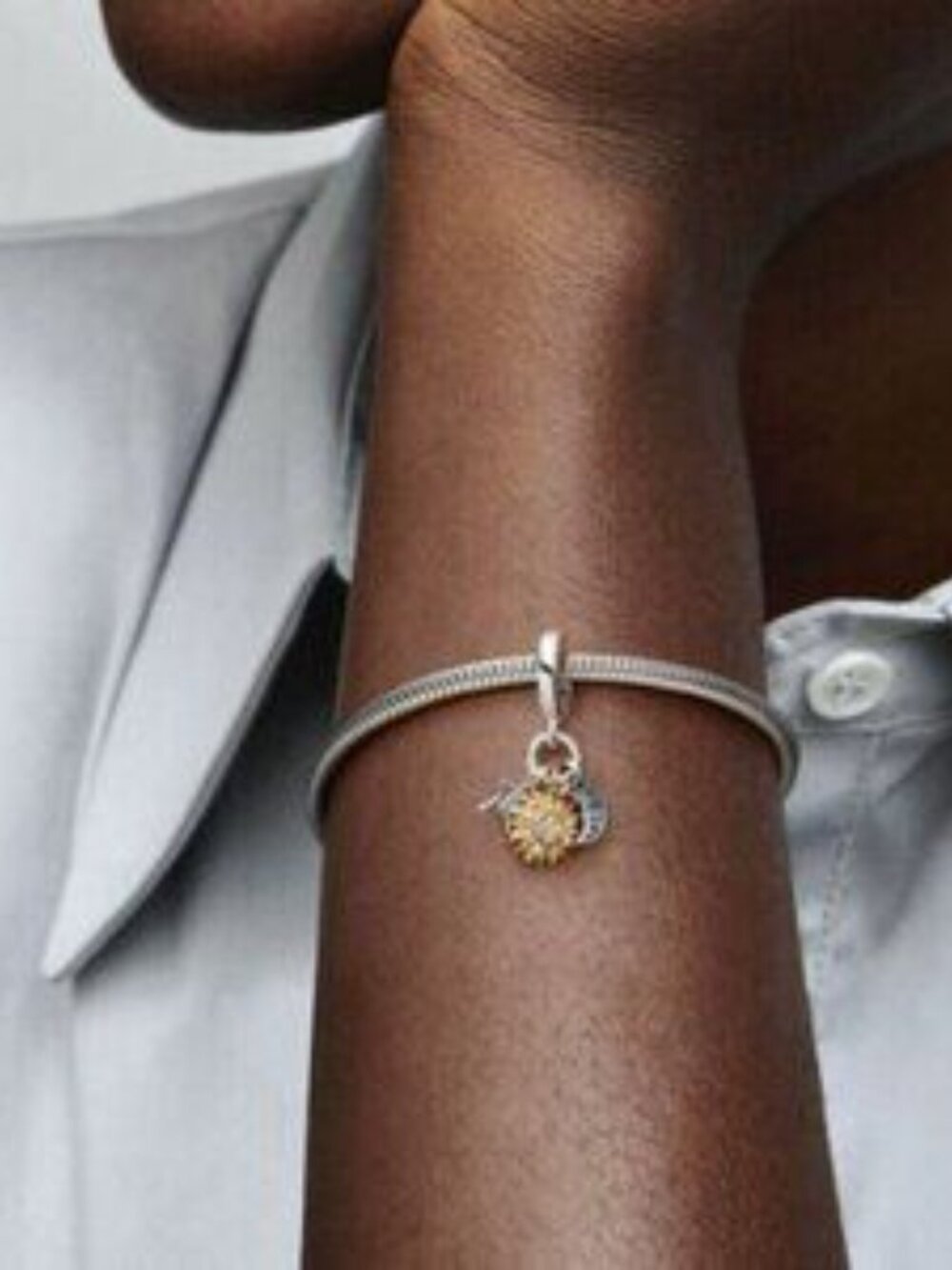 Pandora Two-tone Celestial Triple Dangle Charm - Picture 2 of 3